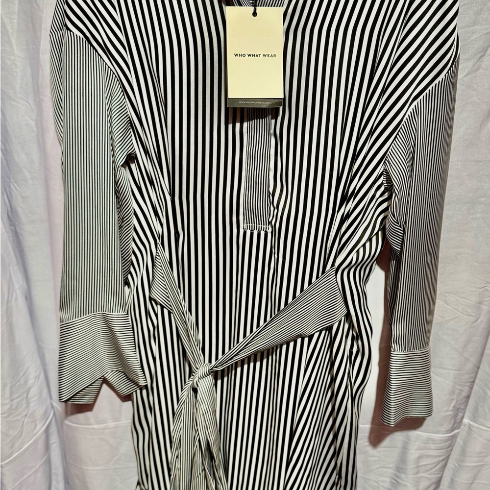 Who What Wear Monochrome Striped Dress